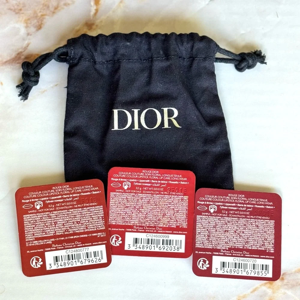 Dior Small Pouch With The Iconic Couture Lipstick Samples NWOB - Drawstring Bag
